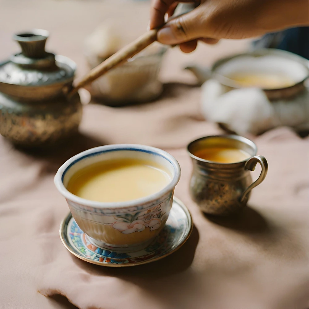 Butter tea making